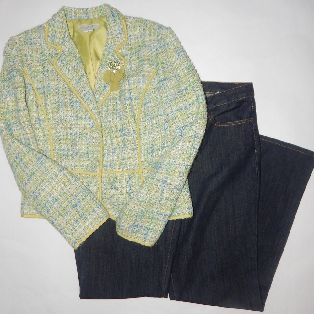 I.C.E Green/Blue Blazer with Rhinestone Regalia